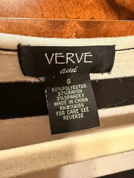 Verve Ami Black and White Striped Criss-Cross Surplice Front Top - Picture 3 of 3